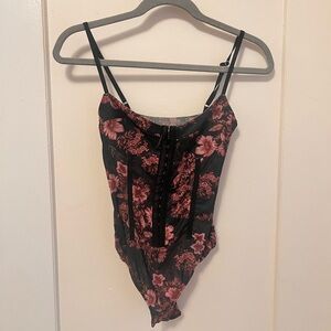 free people floral corset bodysuit